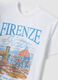 White pure cotton T-shirt with front print, regular fit_5