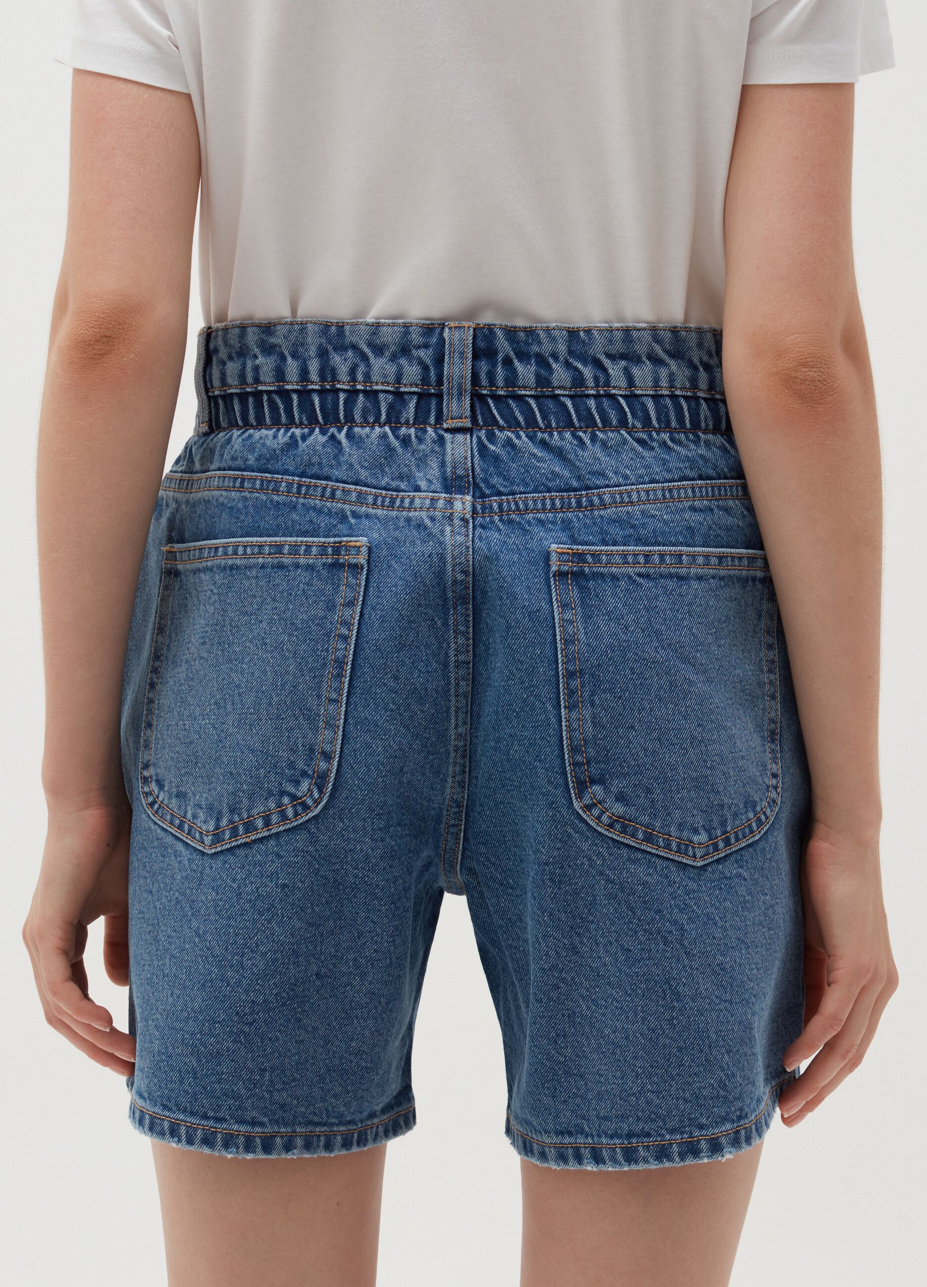 Slouchy-fit shorts in denim