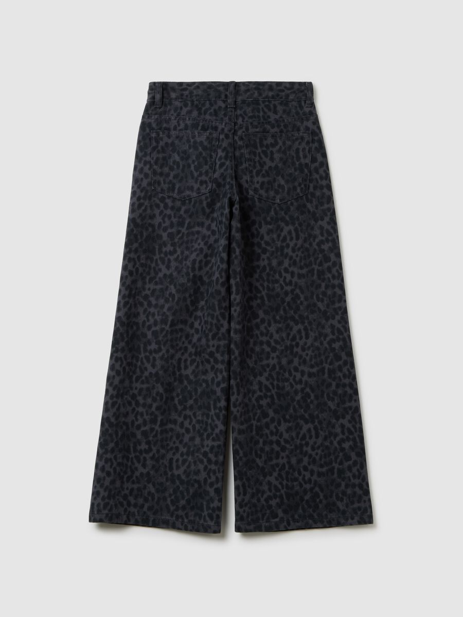 Girls' multicolour pure cotton wide leg trousers_4