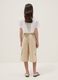 Girls' beige pure cotton cargo trousers, relaxed fit_1