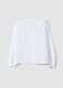 White sweatshirt in pure organic cotton with ribbed collar_2