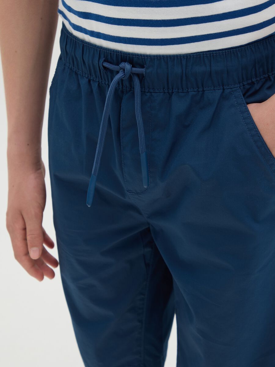 Blue Cotton Shorts for Boys_2