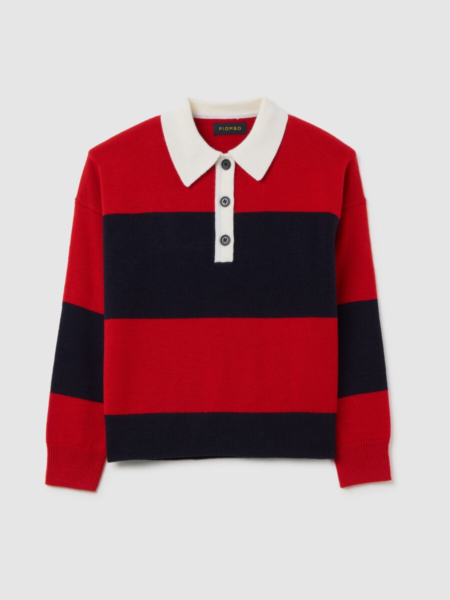 Blue and red striped oversized sweater_4