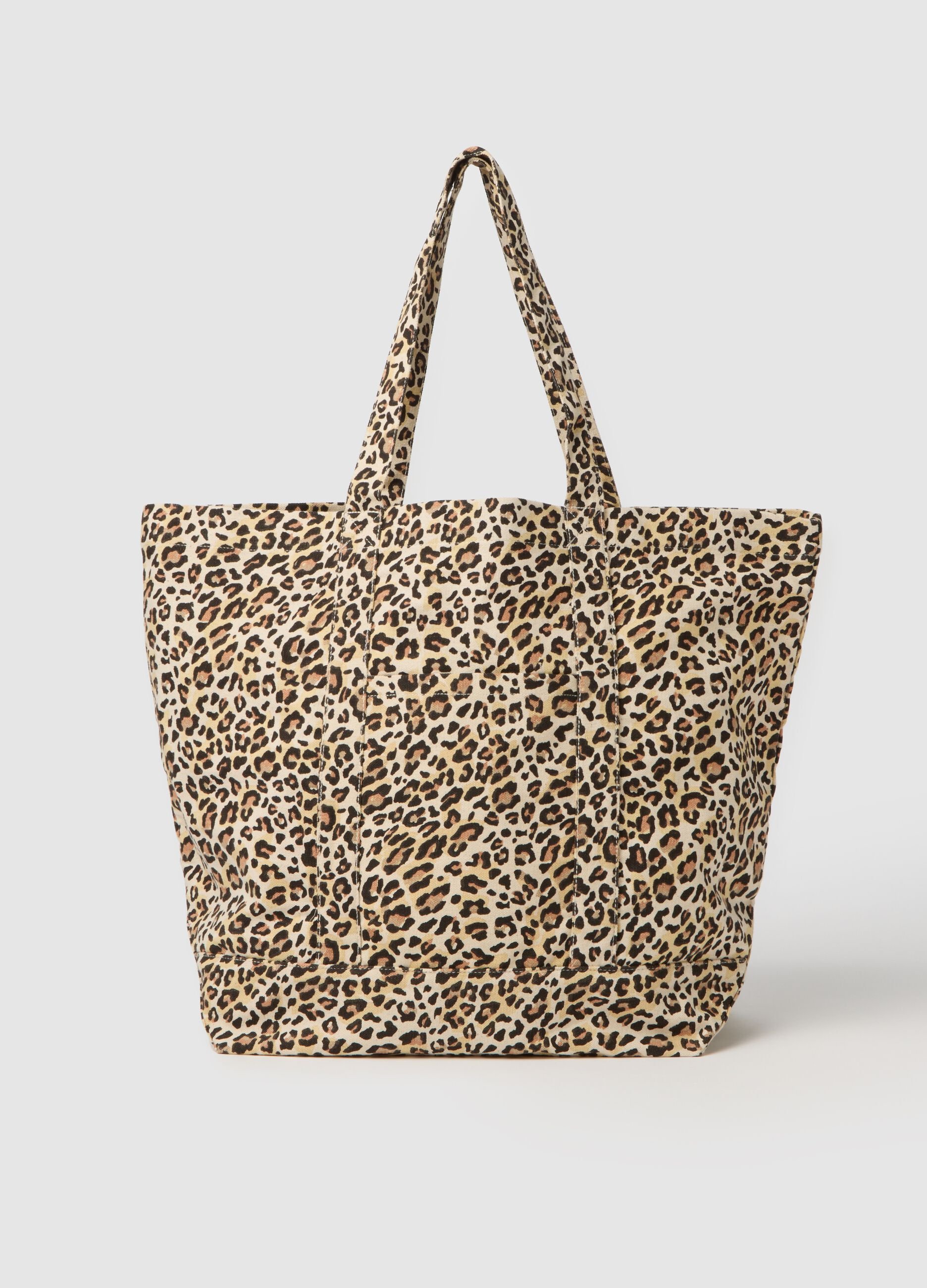 Borsa shopper da donna in puro cotone multicolor