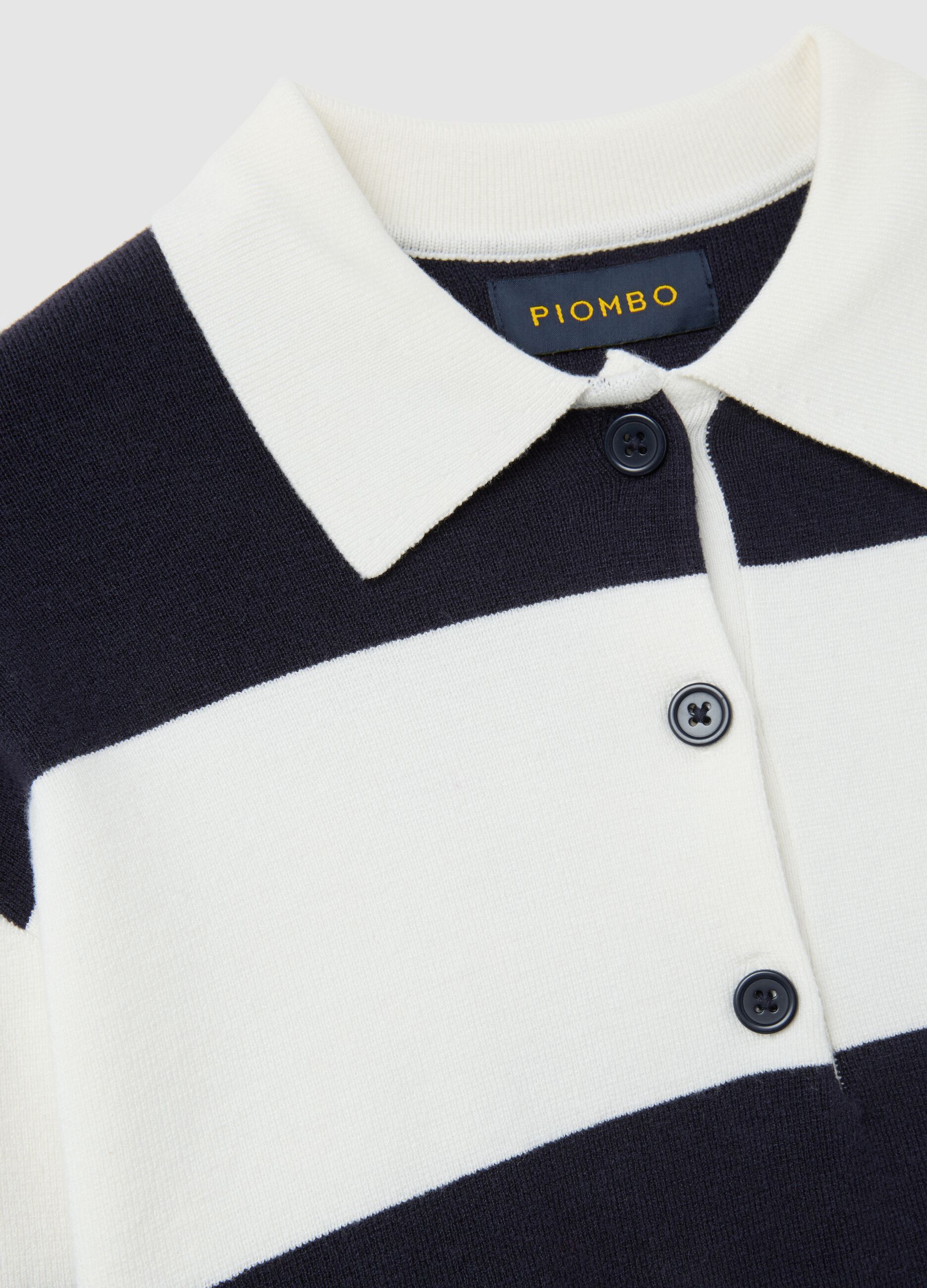 Regular fit blue and white mixed sweater