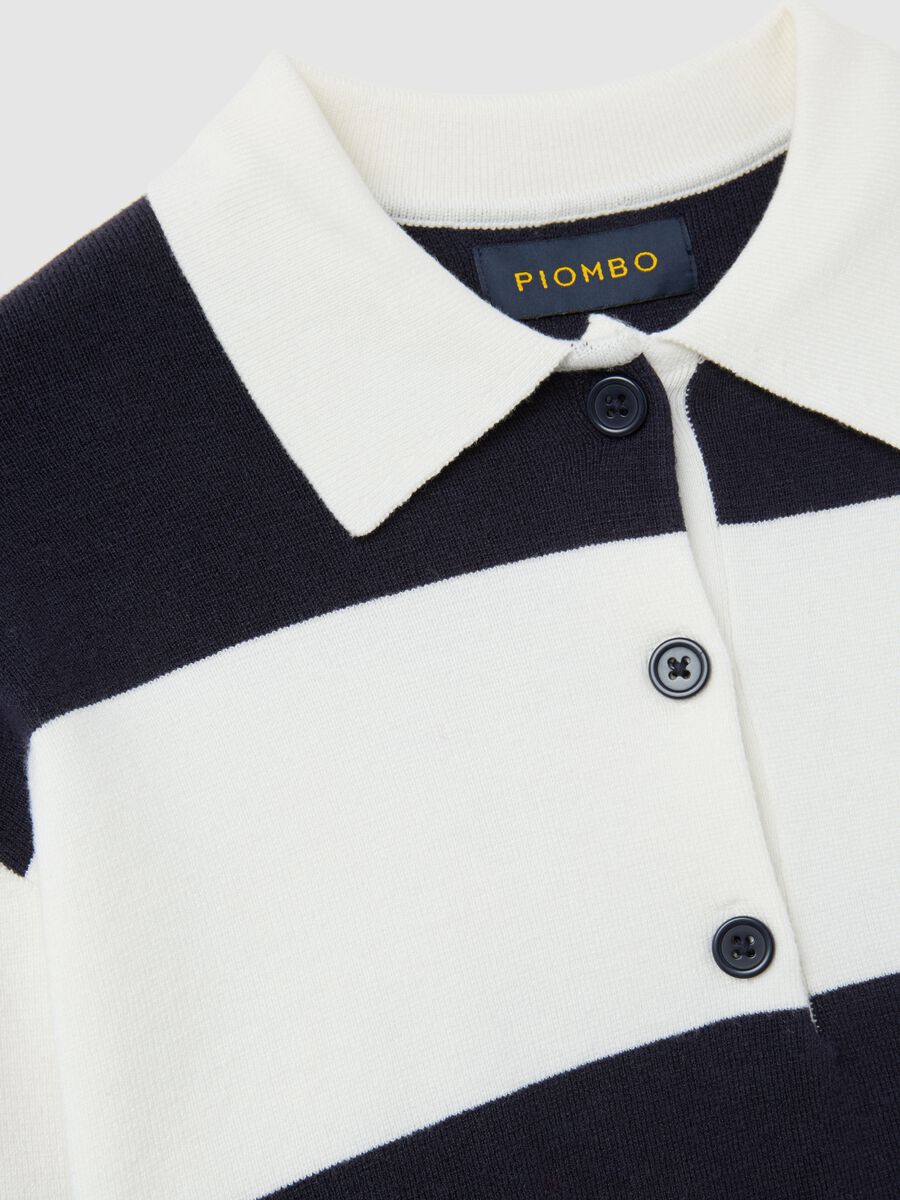 Regular fit blue and white mixed sweater_5
