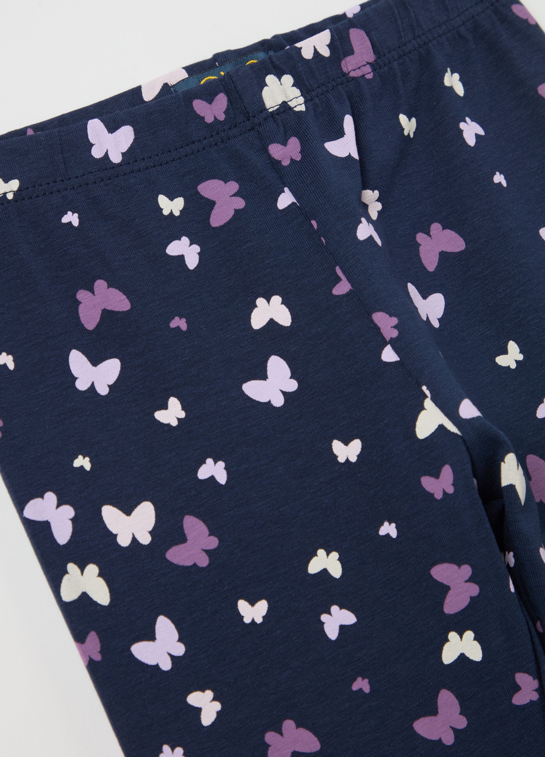 Three-quarter leggings in stretch cotton
