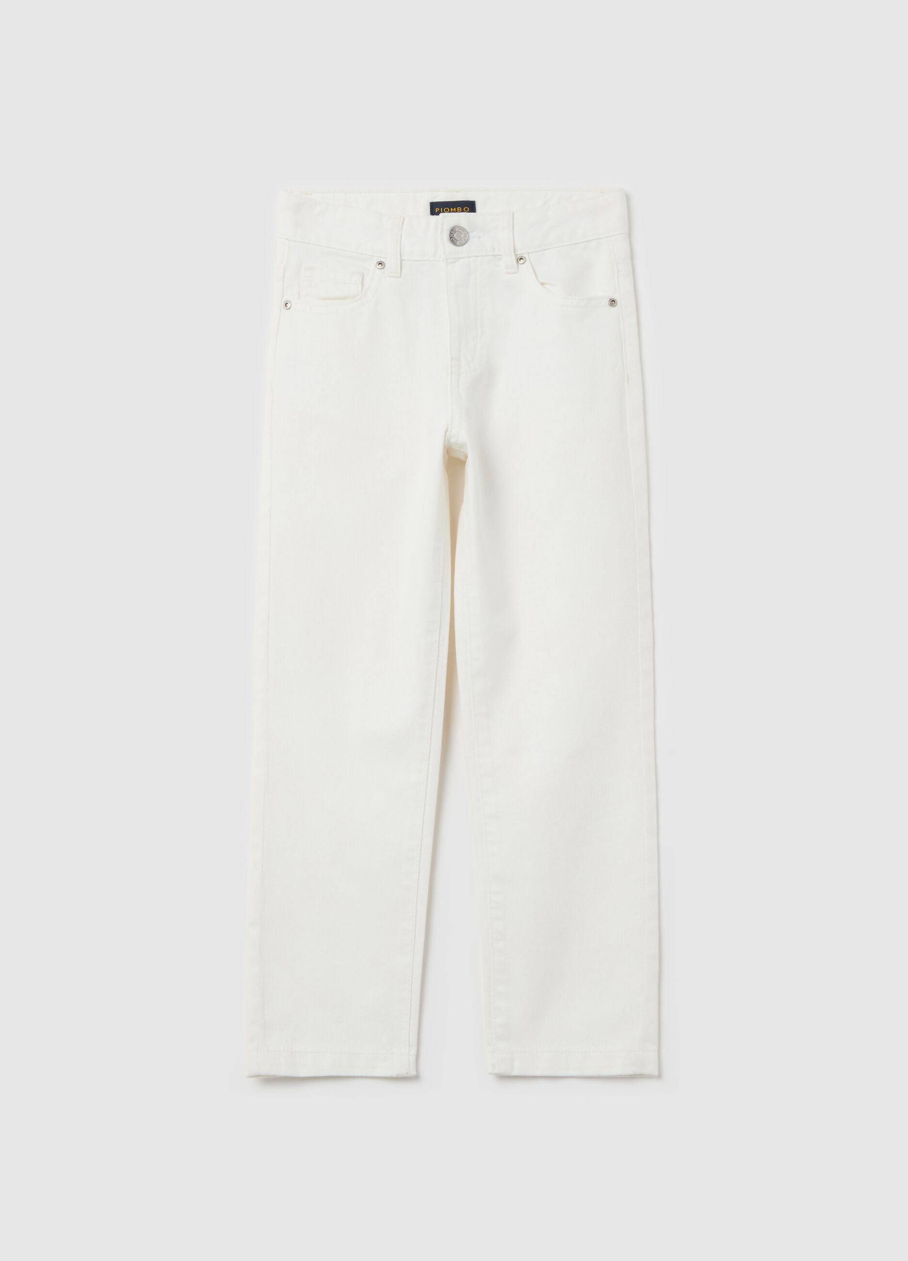 Cotton and linen trousers with five pockets