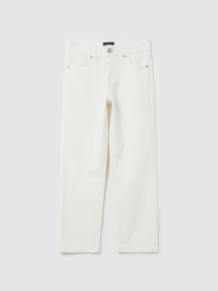 Cotton and linen trousers with five pockets_0