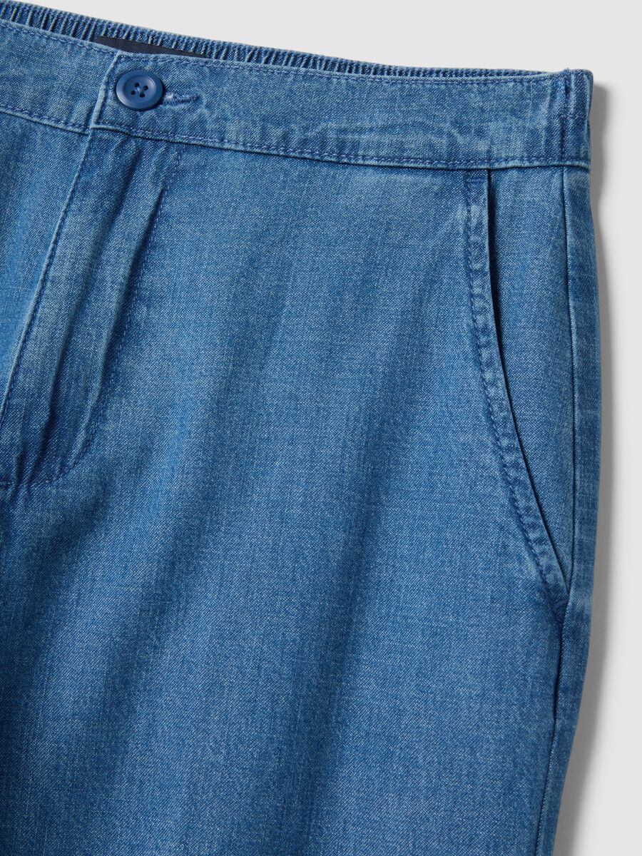 Wide-leg blue cotton trousers_5