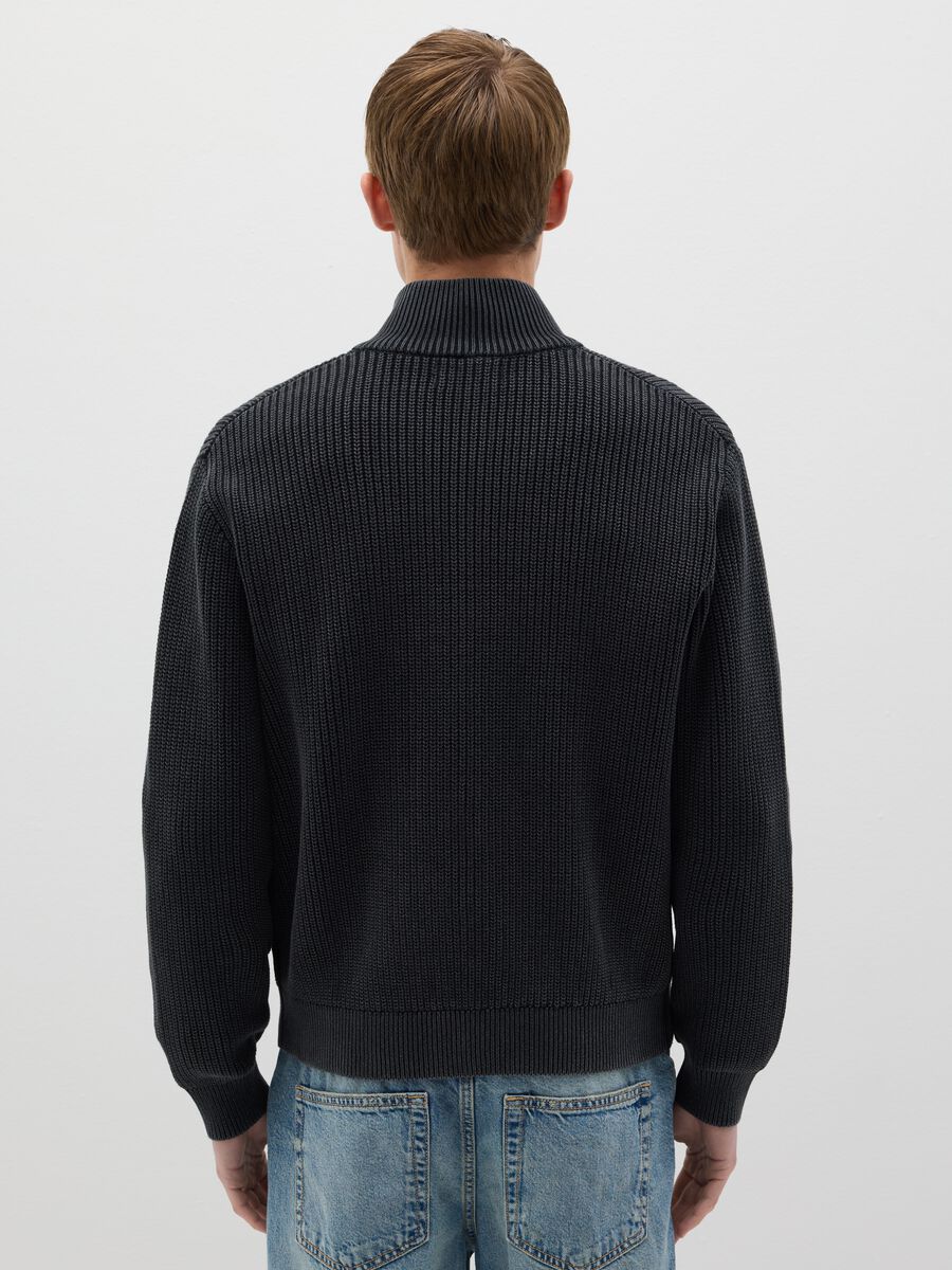 Full-zip cardigan in ribbed cotton_3