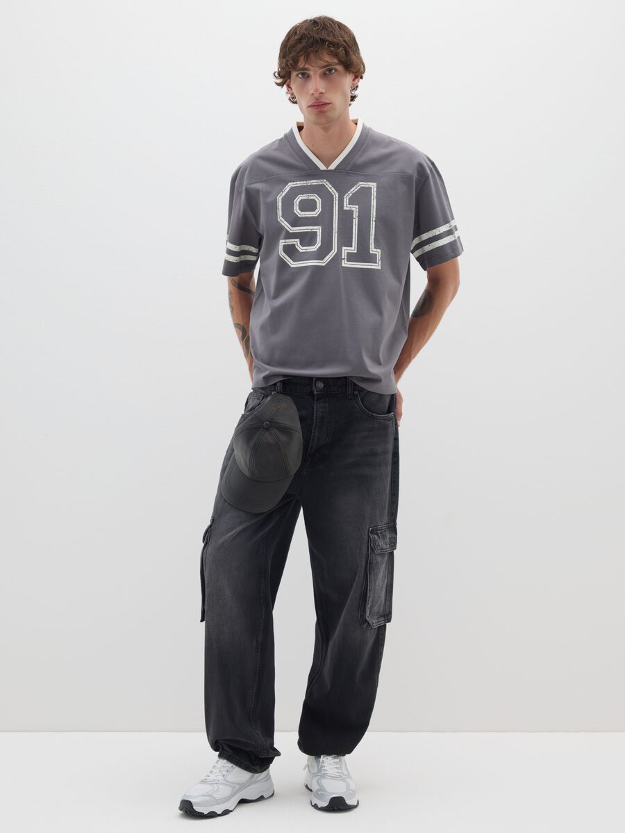 Grey pure cotton regular fit T-shirt_1