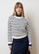 Maglione in misto cotone a righe oversize_0