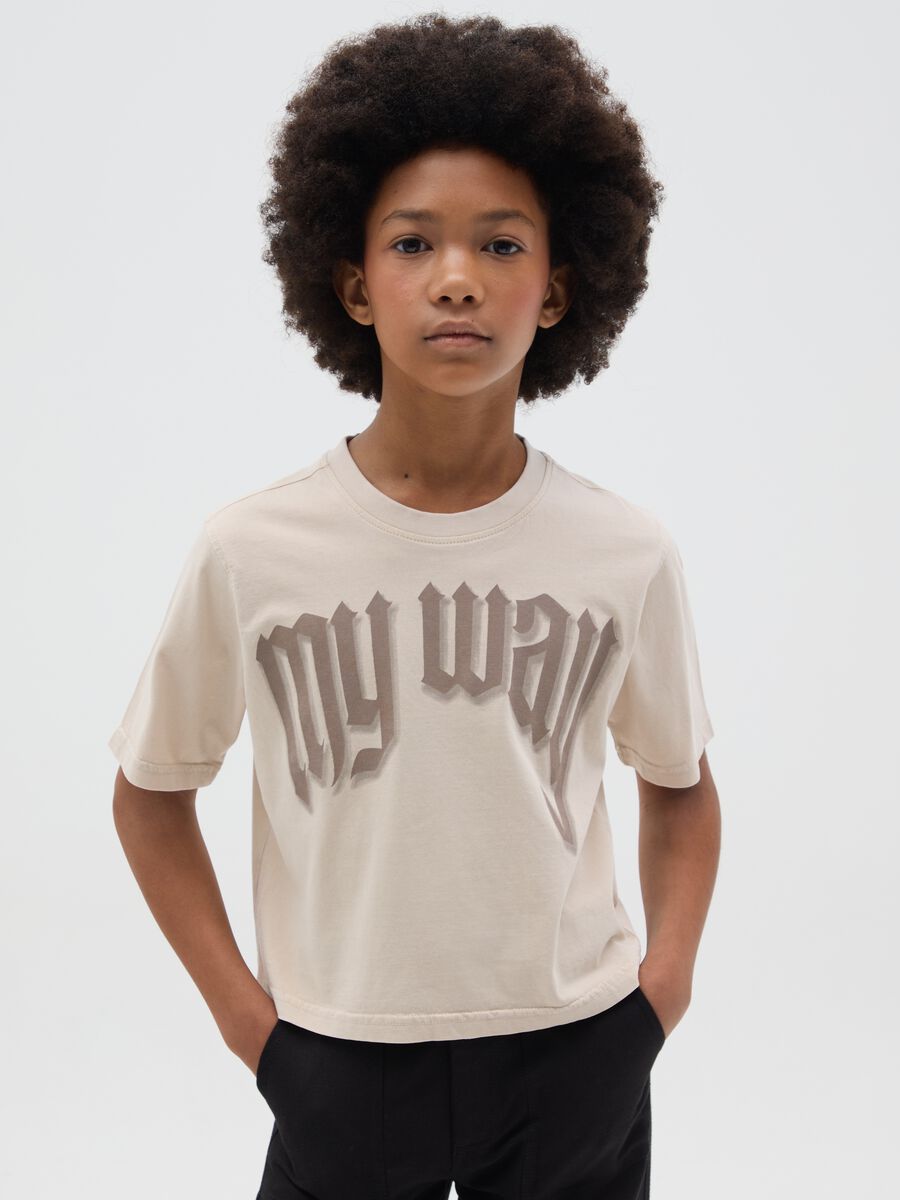 OVS Kid Short Sleeve T-shirt with 'My Way' Print_0