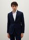 Regular fit blue stretch fabric blazer_2