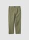 Green pure cotton carrot-fit chino trousers_0