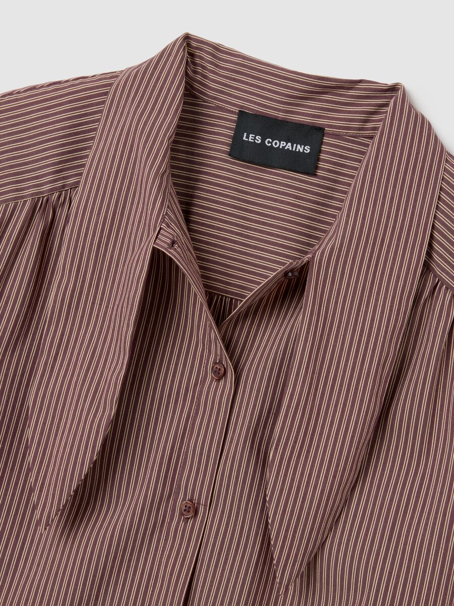 Brown striped cotton-blend shirt with oversized fit_5