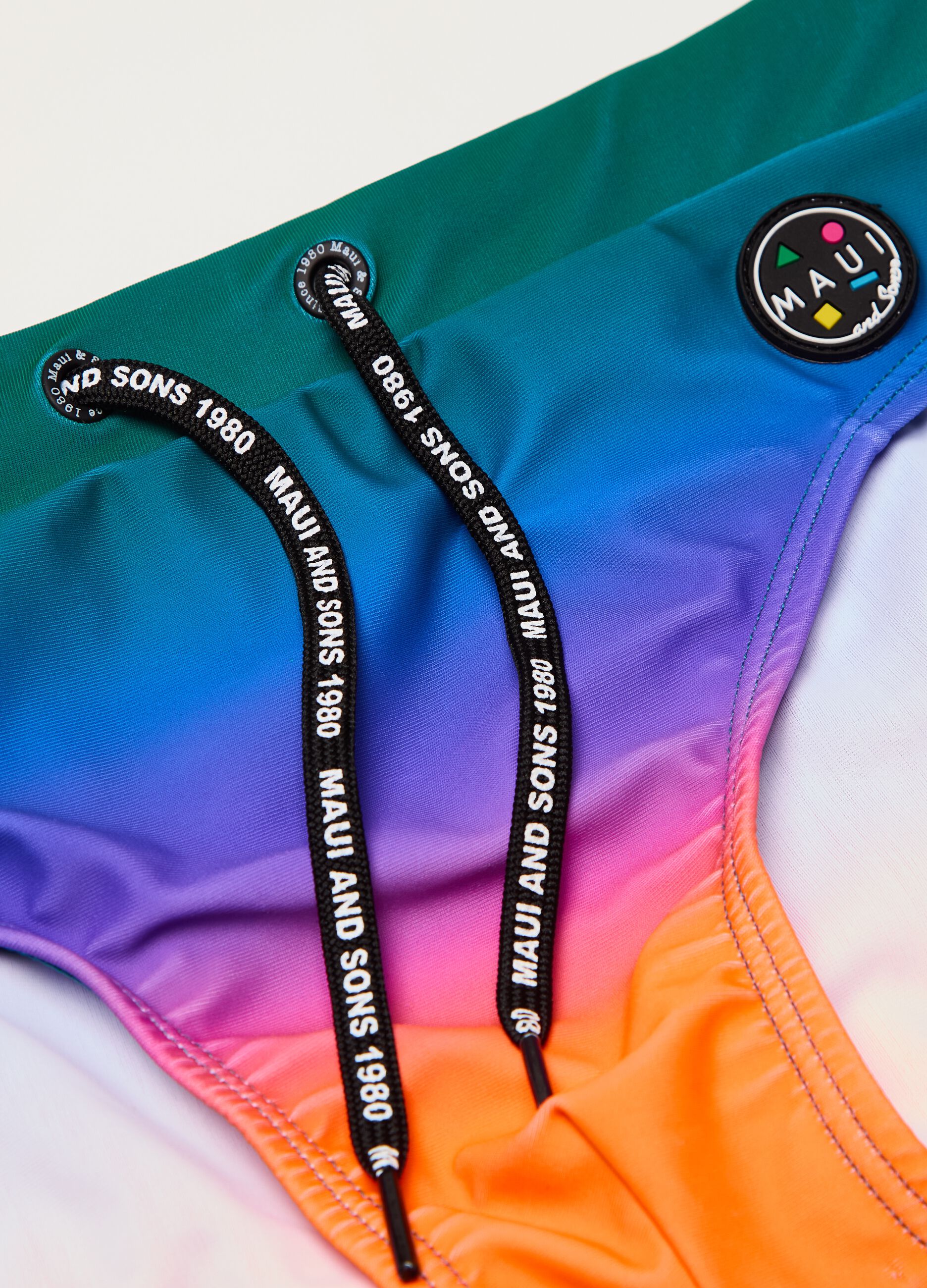 Degradé swim briefs with print