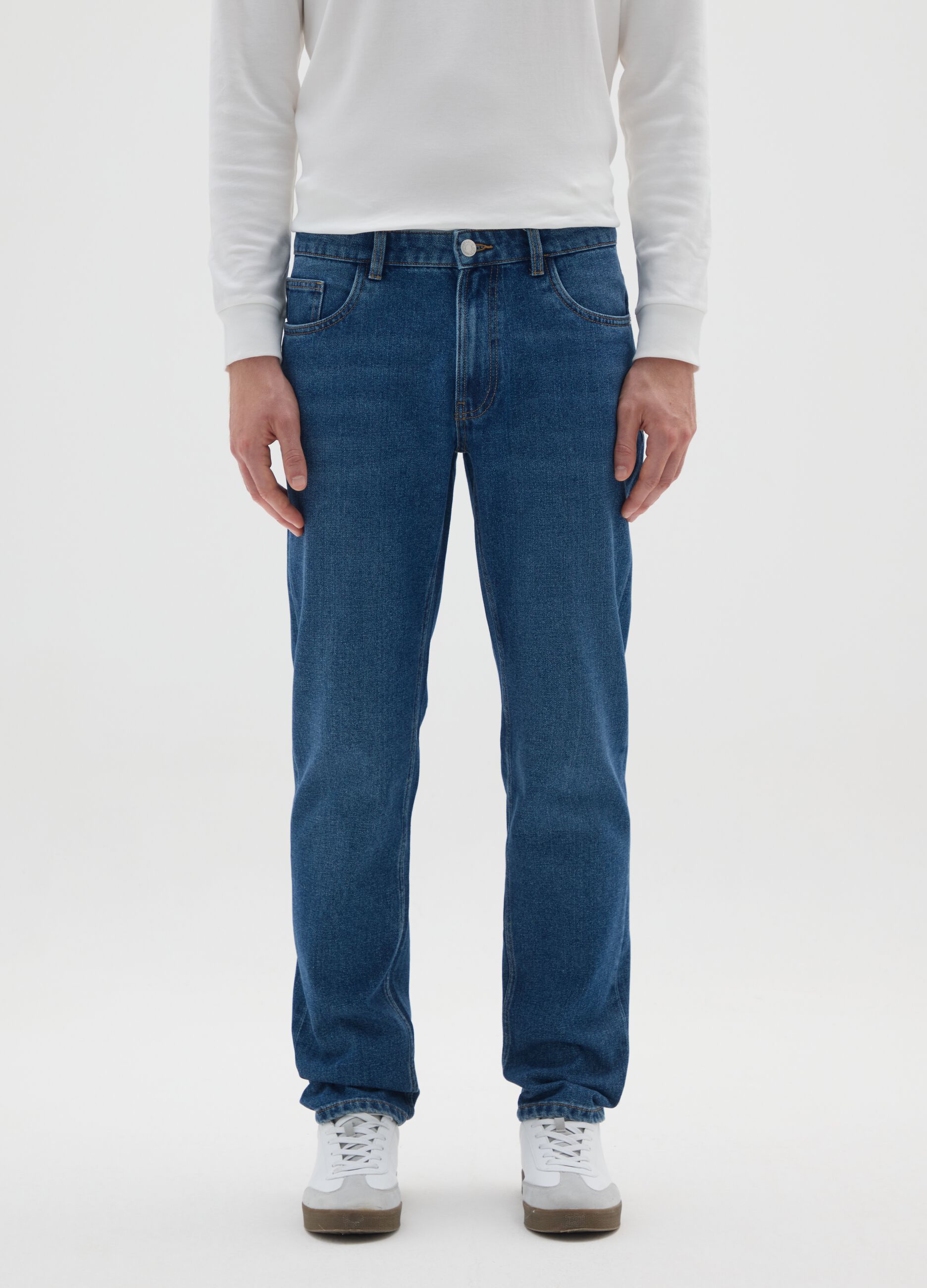 Regular fit blue denim jeans