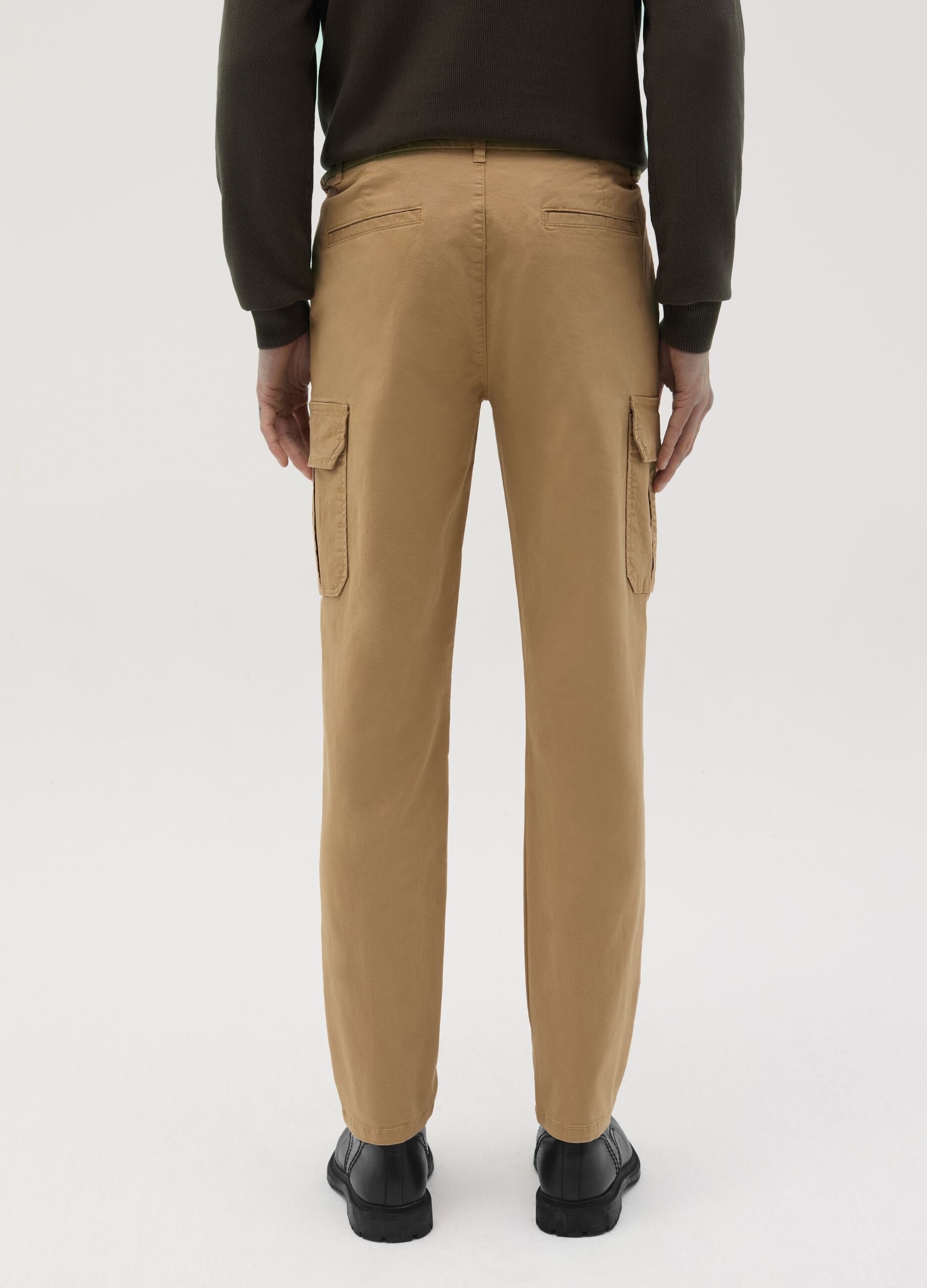 Pantalone cargo slim fit in cotone stretch