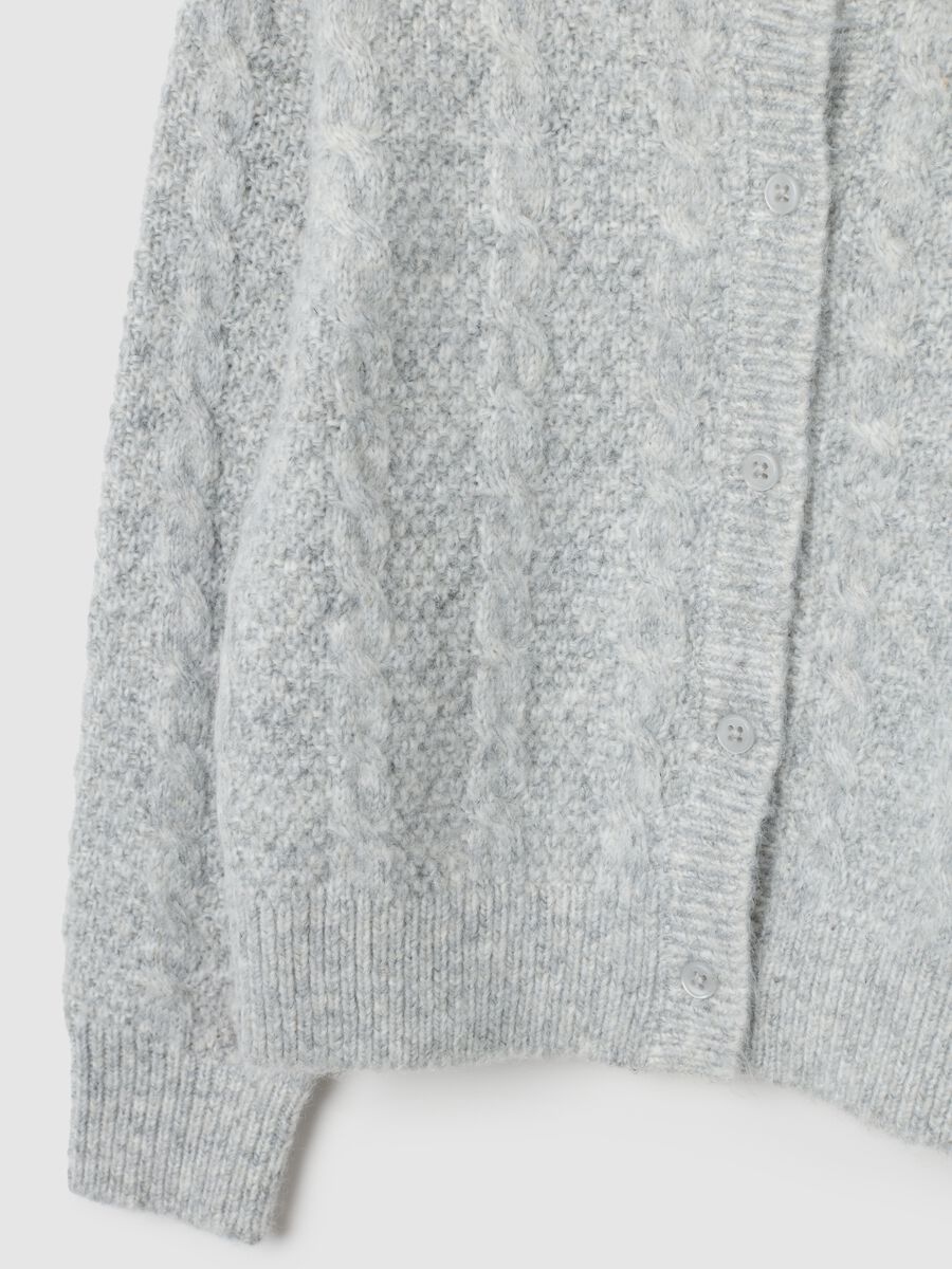 Cardigan da bambina grigio regular fit con bottoni_3