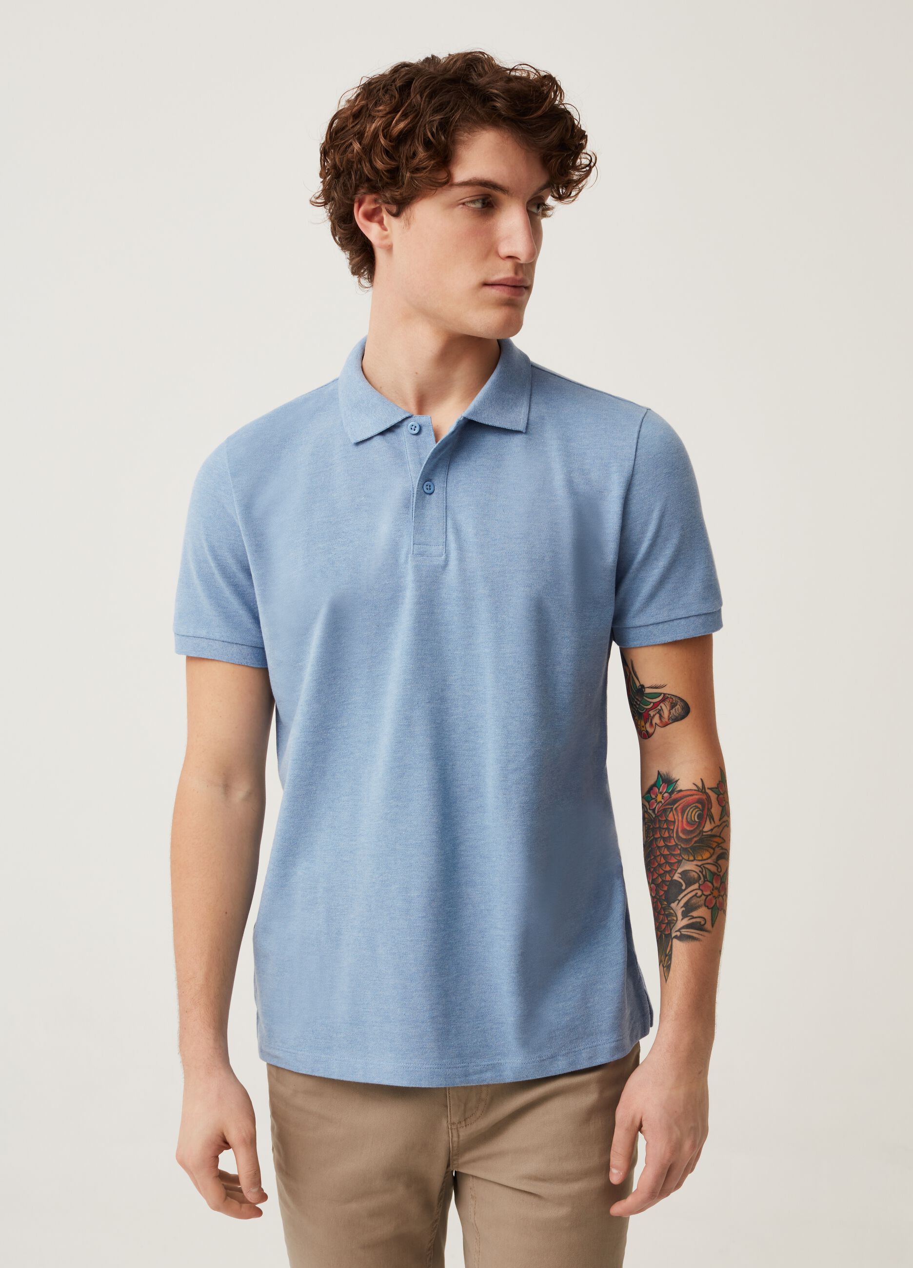 Ovs Polo in piquet mélange