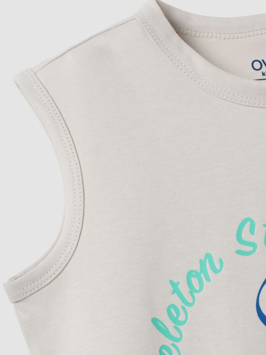 White pure cotton vest top with surf print_3