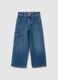 Girls' Wide Leg Denim Cotton Trousers_0