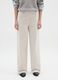 Beige cotton and velvet trousers regular fit_1
