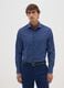 Blue stretch cotton slim fit shirt_0