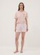 Pink striped organic cotton pyjama shorts_0