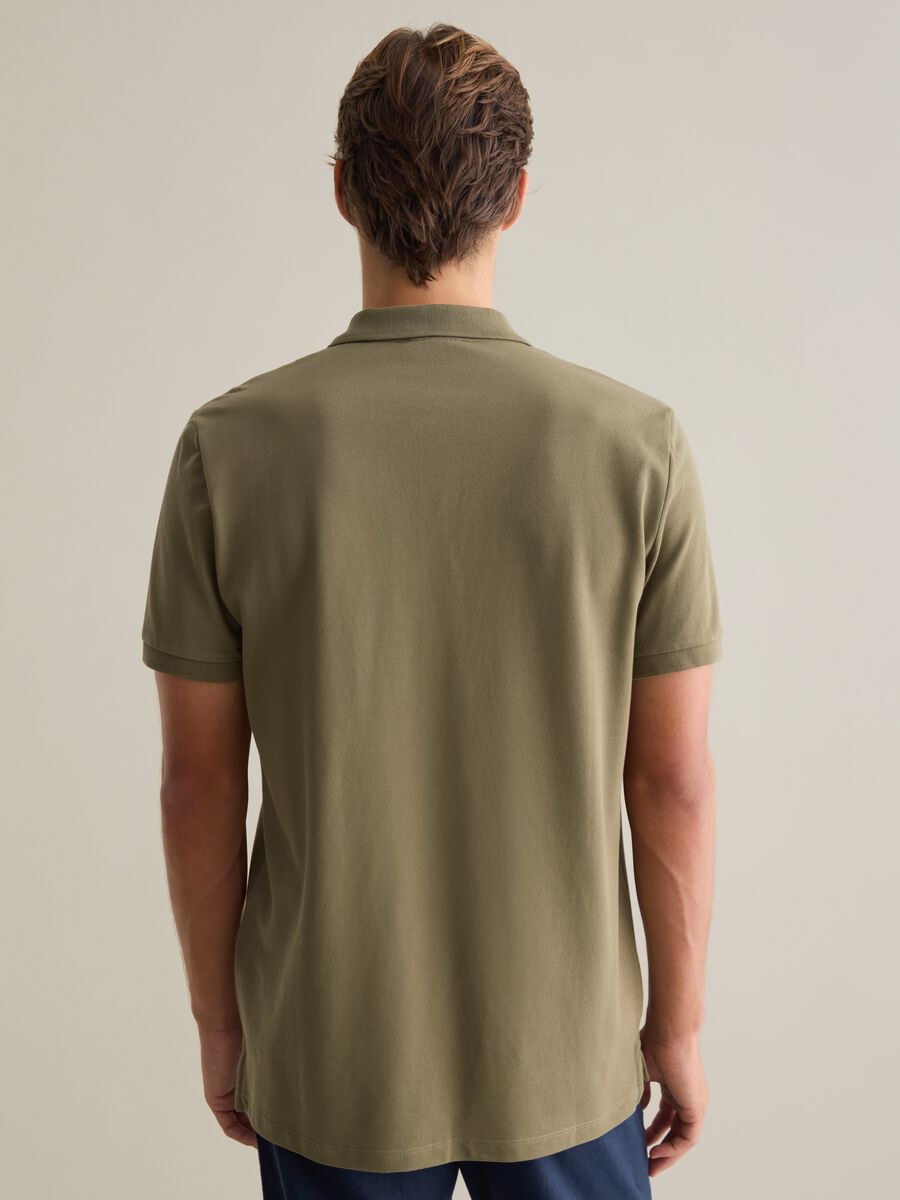 Green short sleeve cotton polo_3