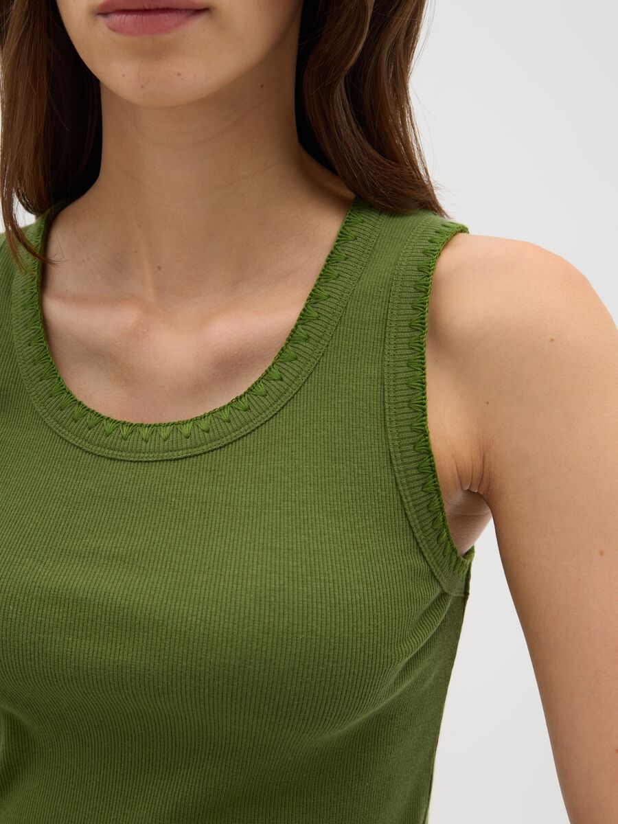 Women's green stretch cotton camisole_2