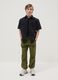 Boy's green wide leg trousers in pure cotton_0