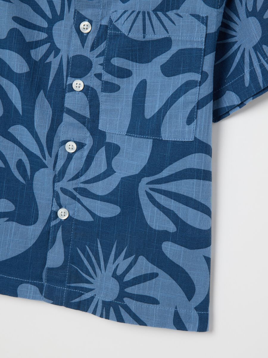 Children's blue pure cotton shirt, regular fit_3