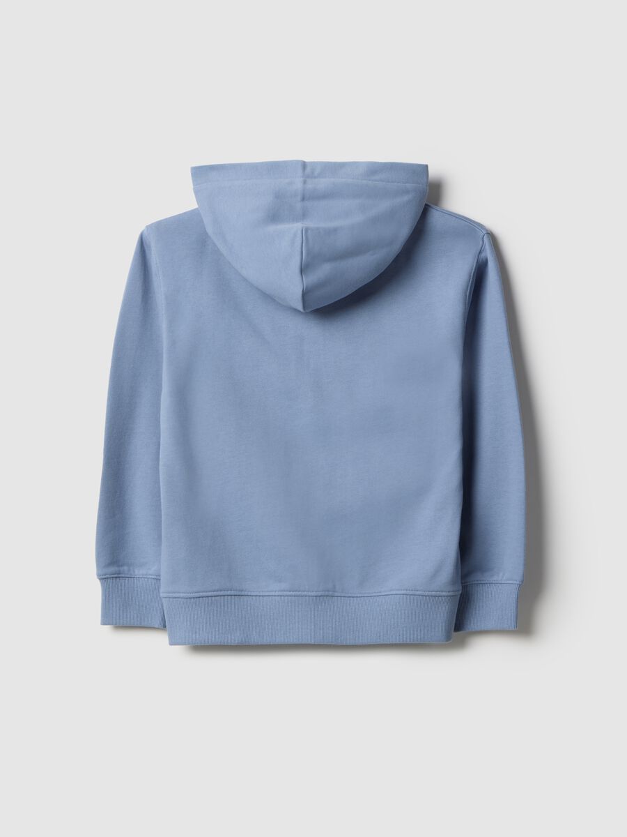 Sky blue children's hoodie with zip in pure cotton regular fit_1
