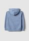 Sky blue children's hoodie with zip in pure cotton regular fit_1