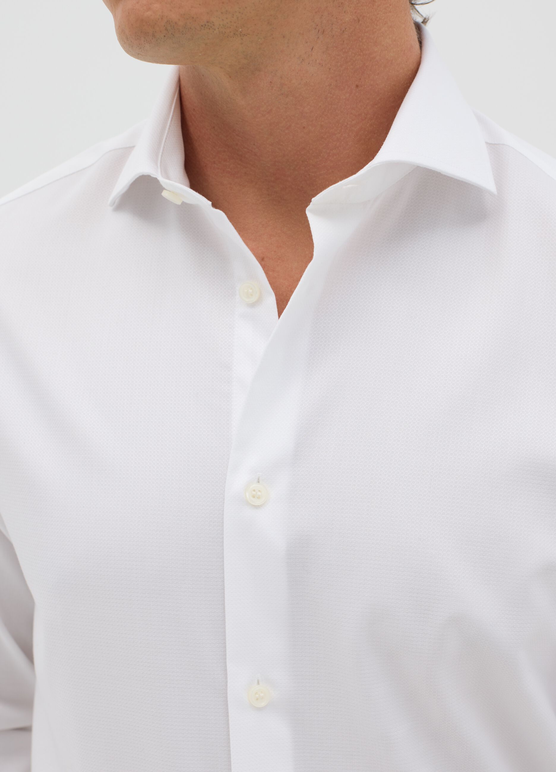Camicia regular fit bianca no stiro