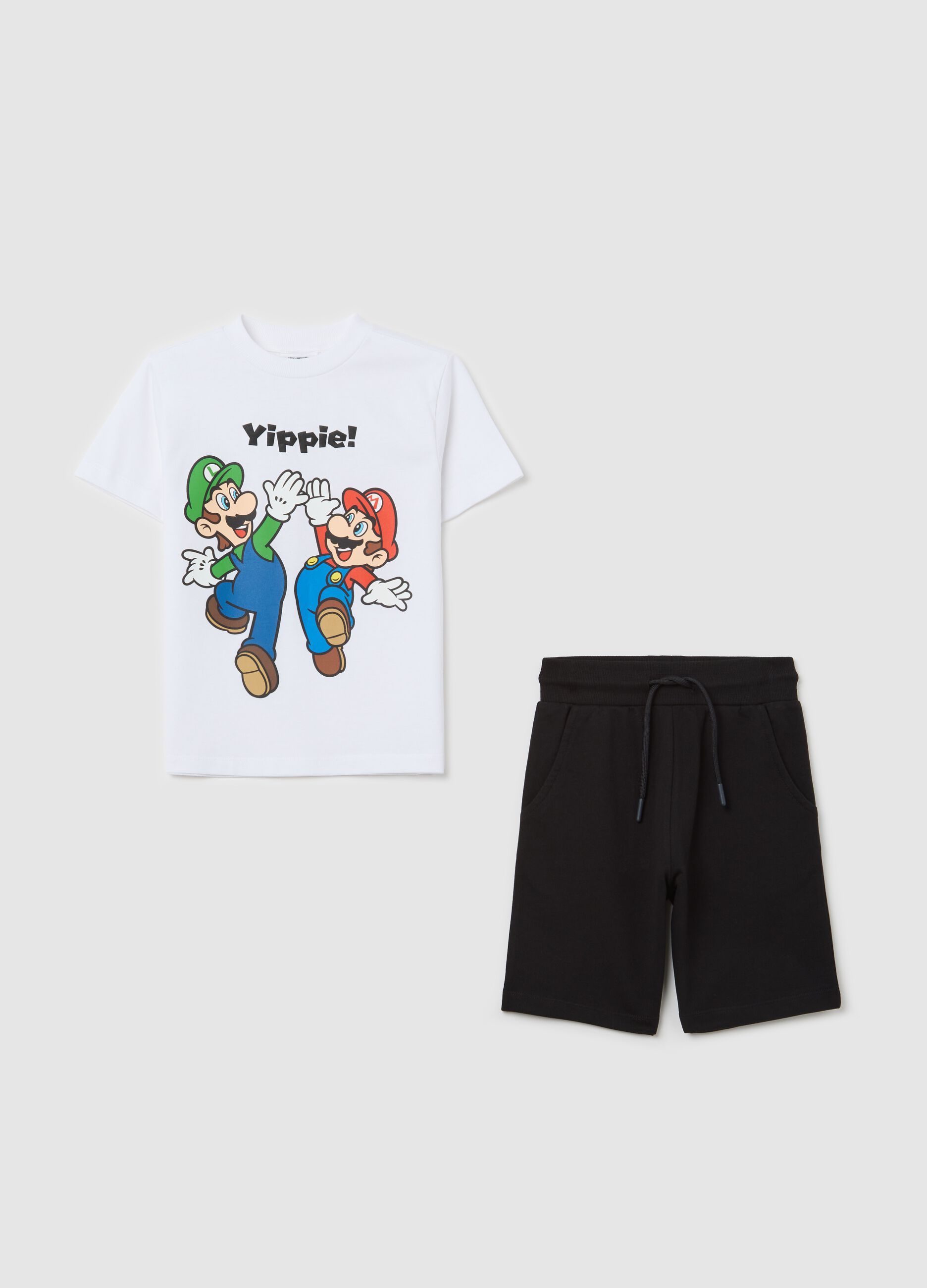 Jogging set bianco e nero con stampa Super Mario™