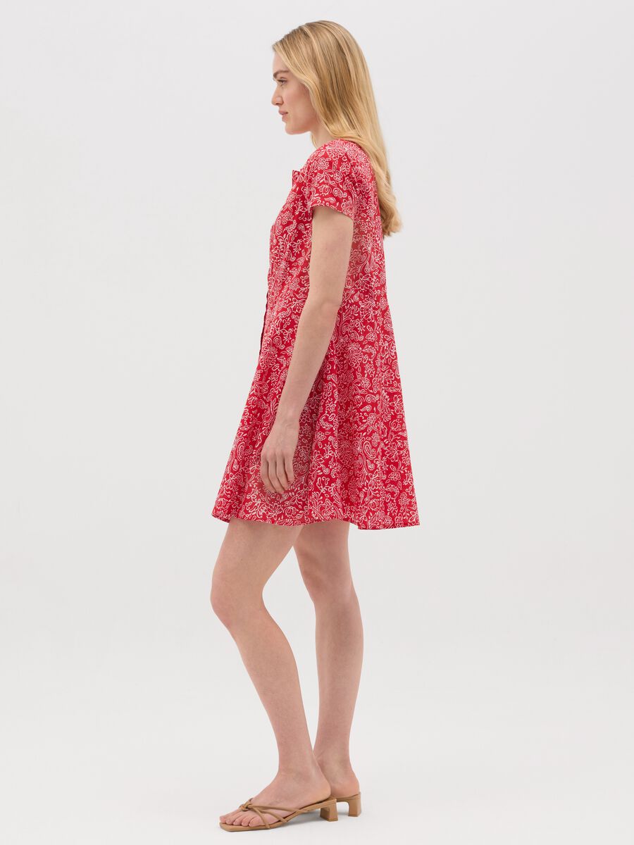 Red cotton dress with floral pattern by Ovs_1