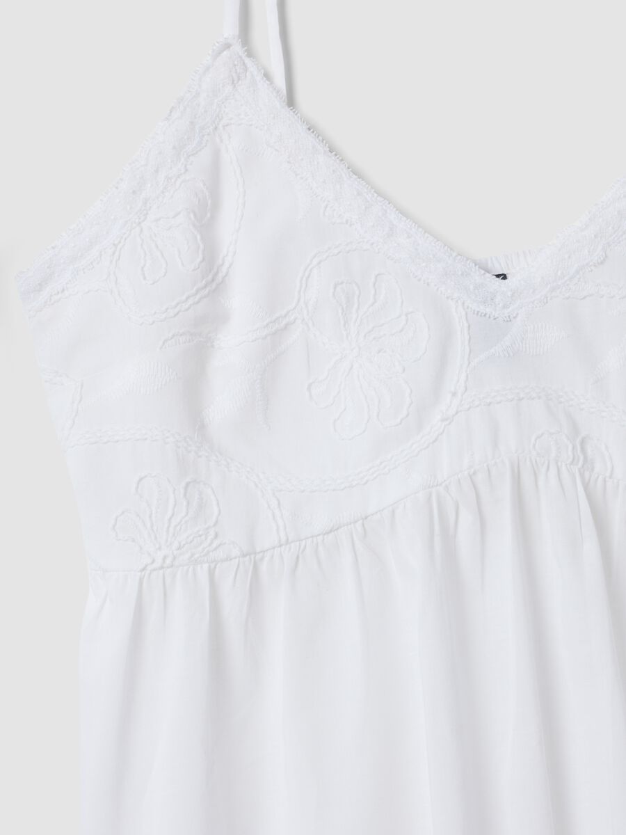 White organic cotton nightdress with straps_5