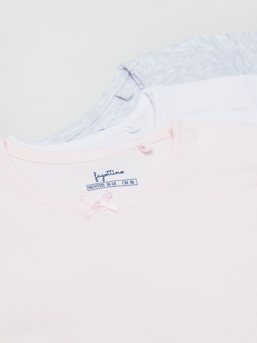 Tripack t-shirt intime con fiocchetto _2