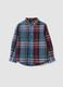 Multicolour pure cotton checked shirt with classic button-down collar_3
