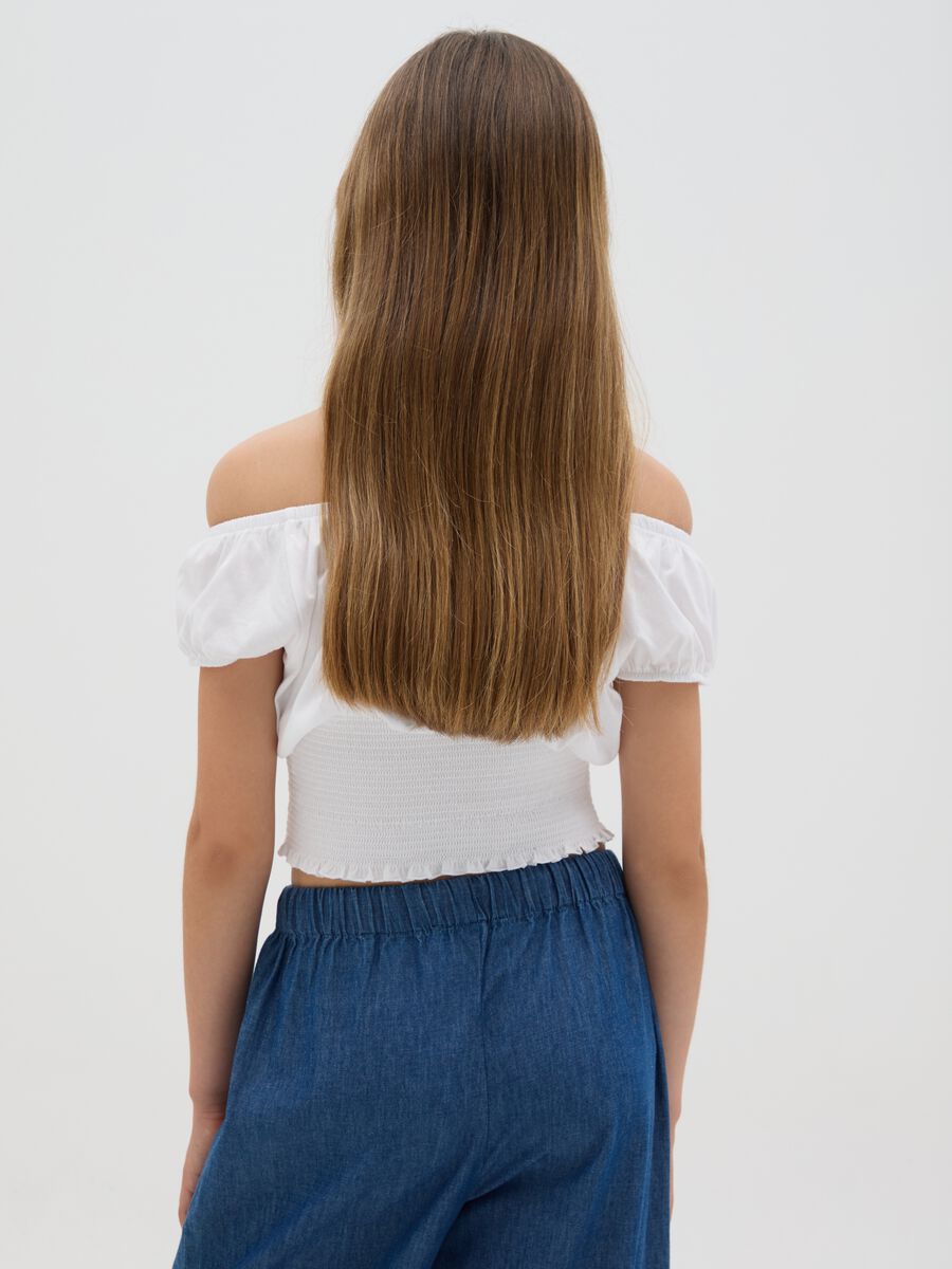 Girls' white pure cotton top in regular fit_1