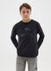 Boy's oversize fit pure cotton black sweater with round neckline_0