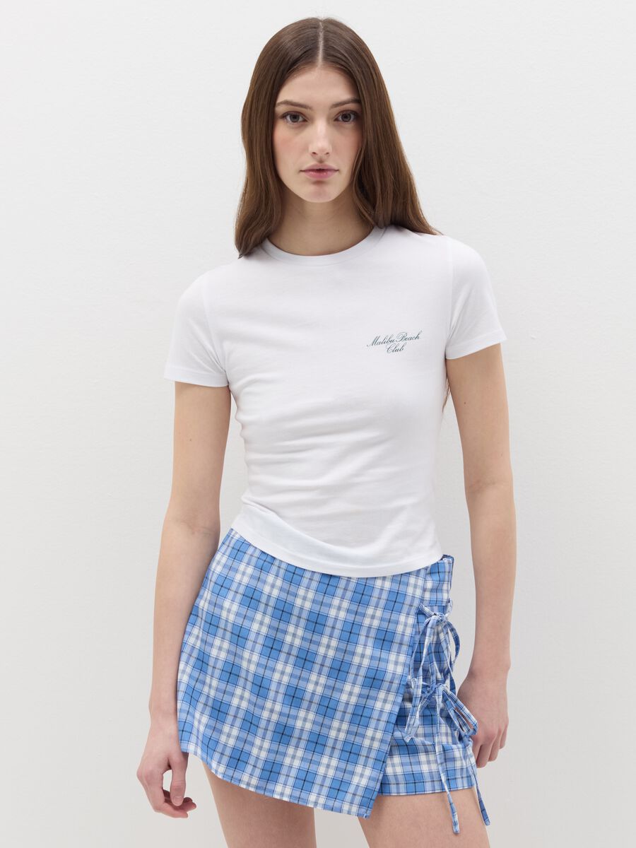 Crop T-shirt with lettering print_0