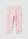 Girls' pink stretch cotton leggings_0