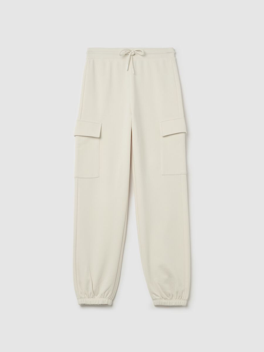 Cargo joggers in fleece with drawstring_4