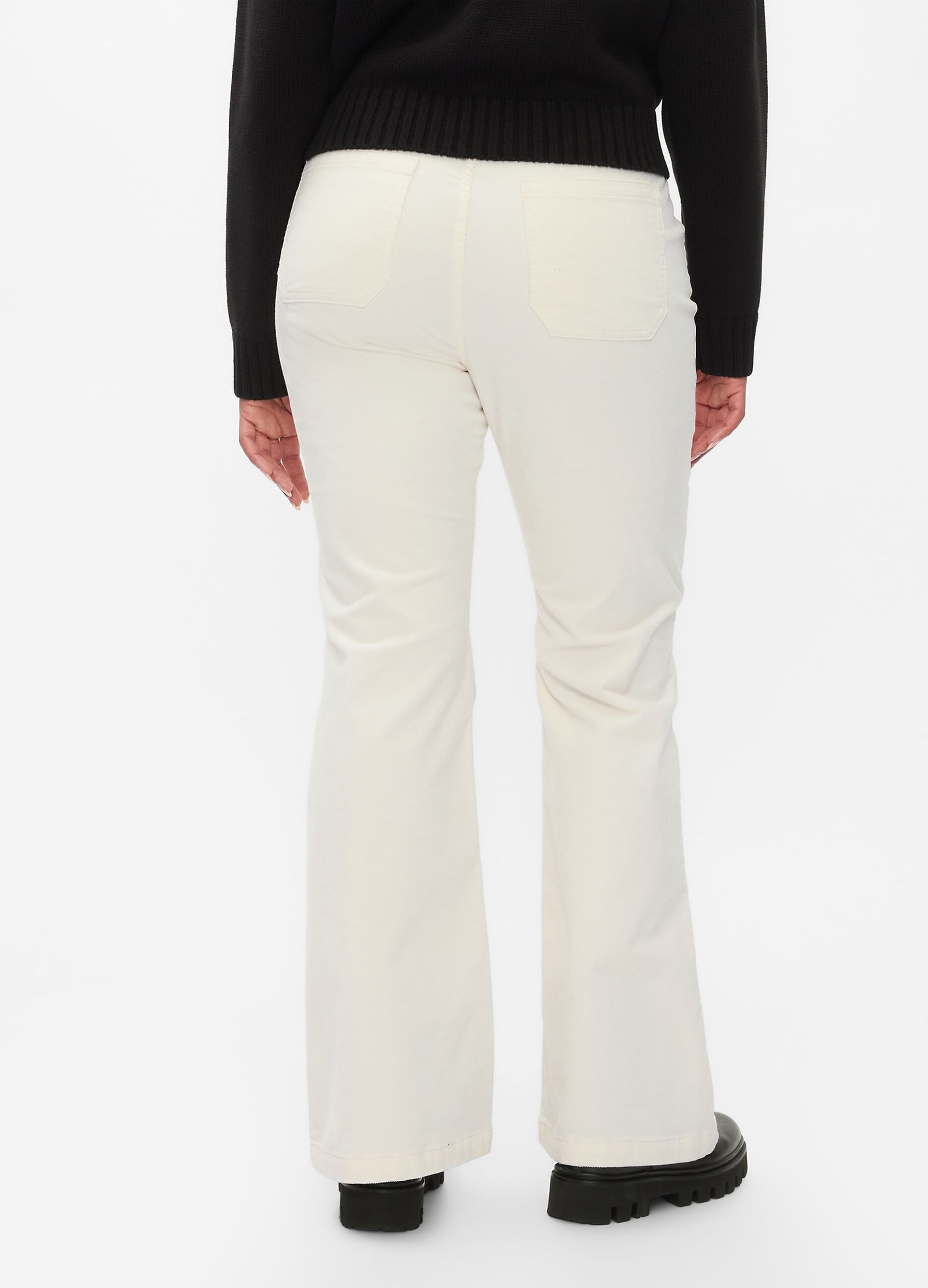 Flare-fit high-rise trousers in corduroy