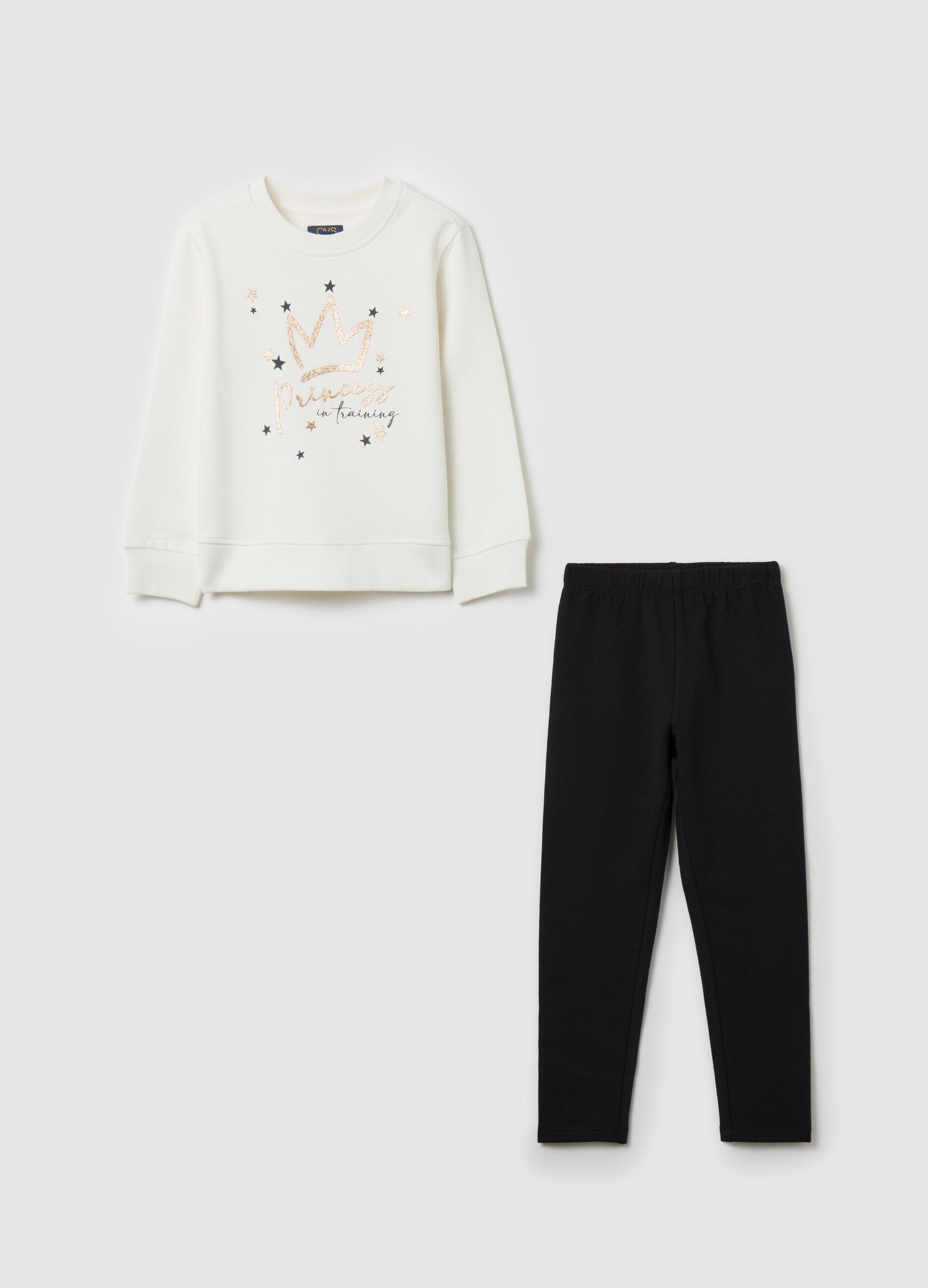 Jogging set with glitter print